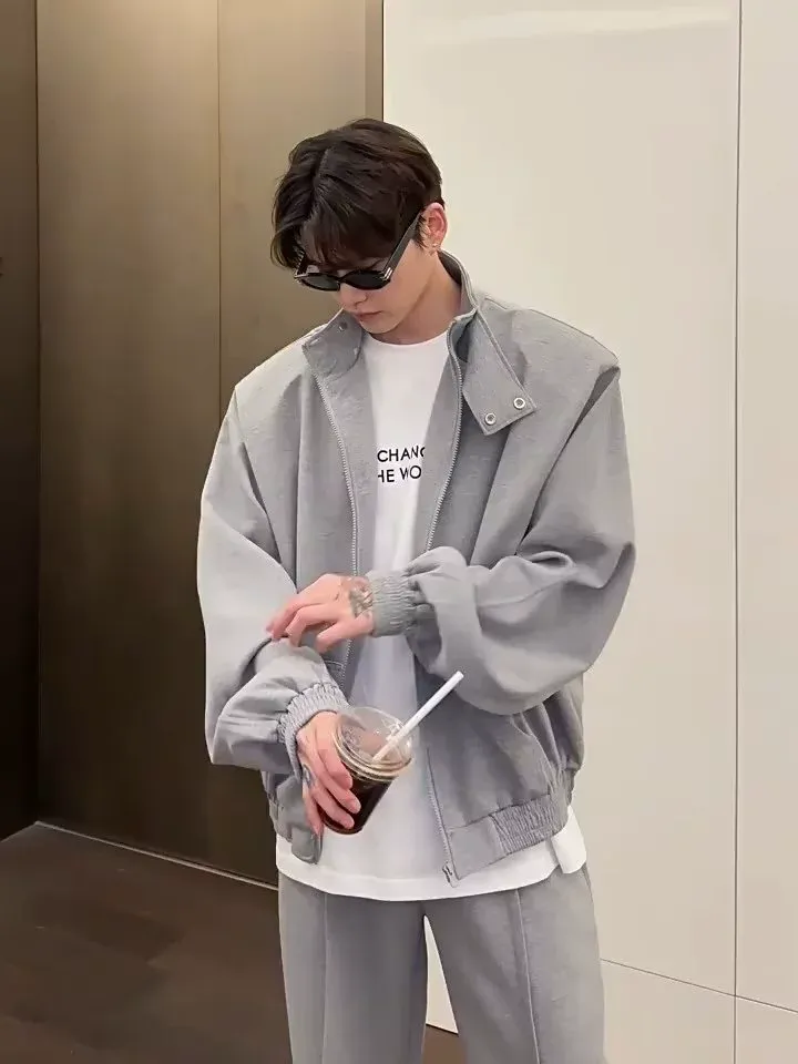 セットアップ カジュアル 折り襟 ジャケット+ボトムス 二点セット