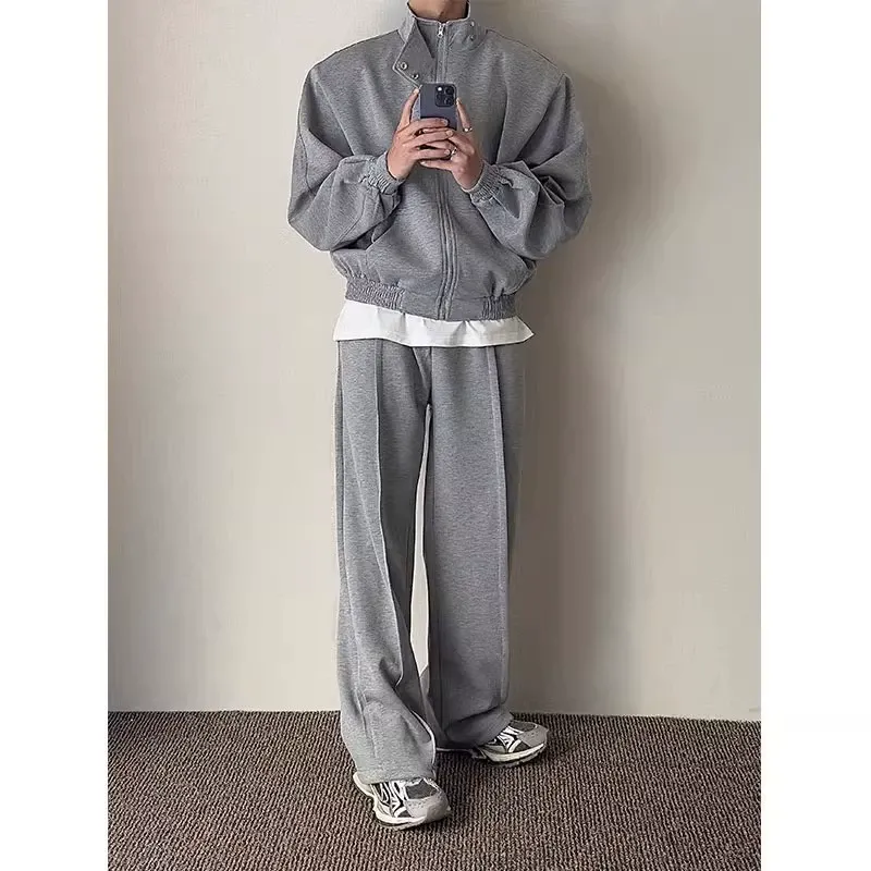 セットアップ カジュアル スタンドネック トレーナー+長ズボン セット