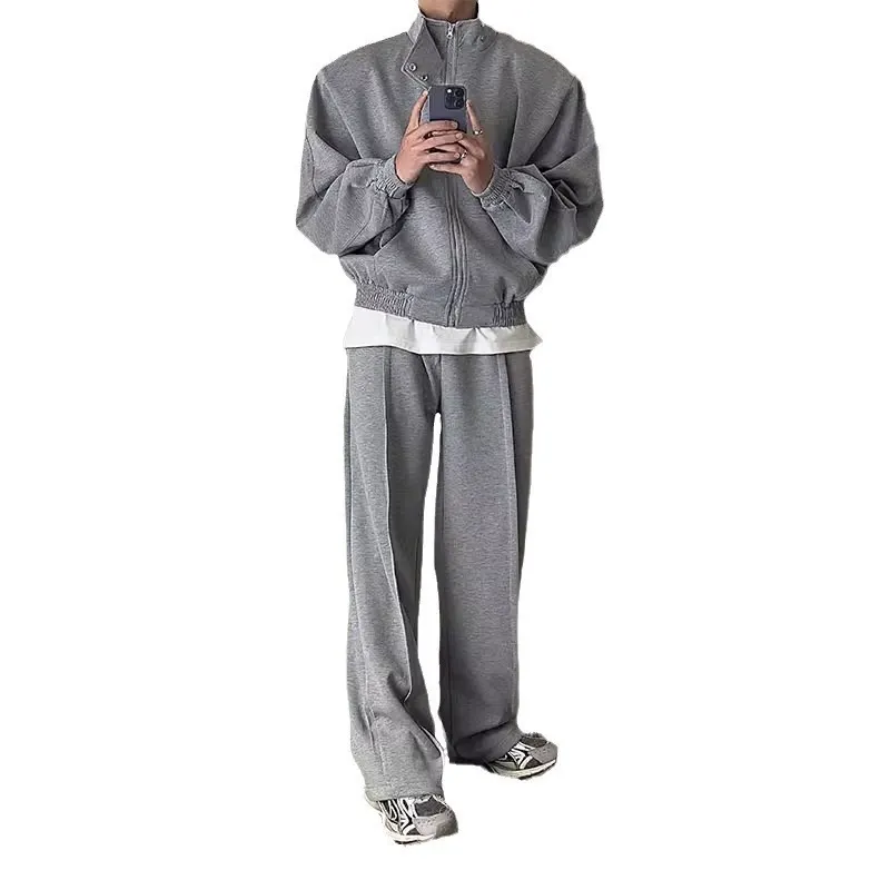 セットアップ カジュアル スタンドネック トレーナー+長ズボン セット