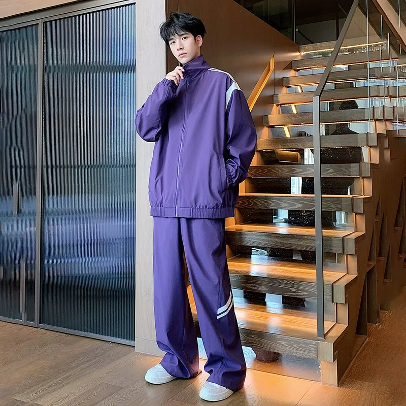 セットアップ カジュアル シンプル ジャケット+長ズボン セット