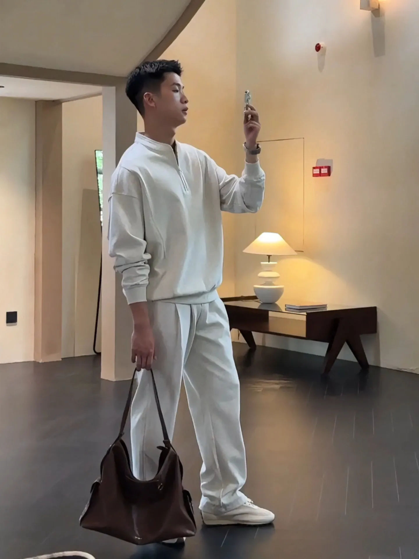 セットアップ トレンド カジュアル スタンドネック トレーナー+長ズボン セット