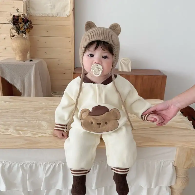 【66-100cm】ビッグベア暖かいロンパース