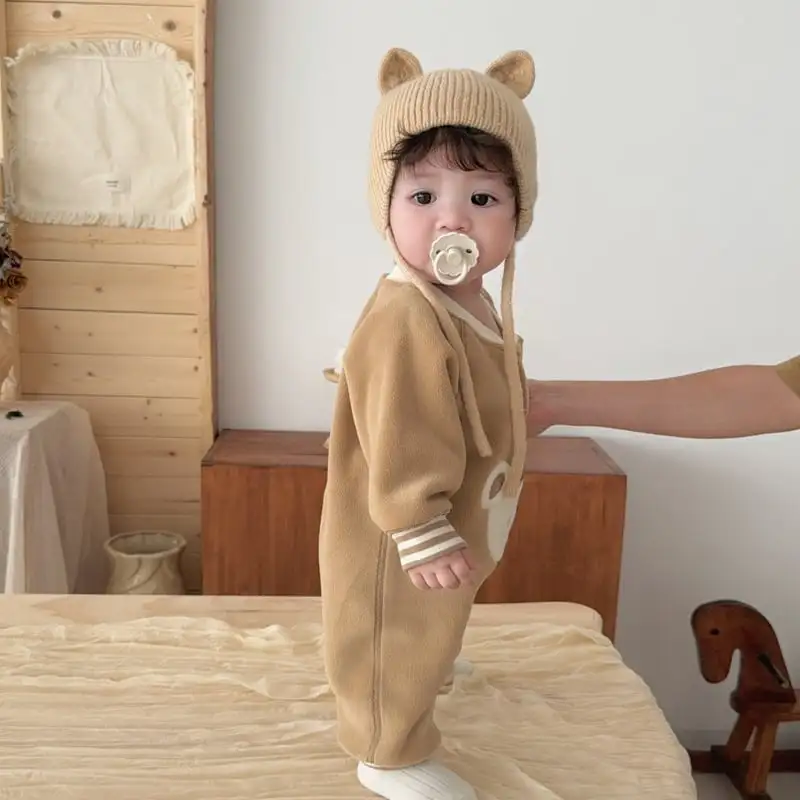 【66-100cm】ビッグベア暖かいロンパース