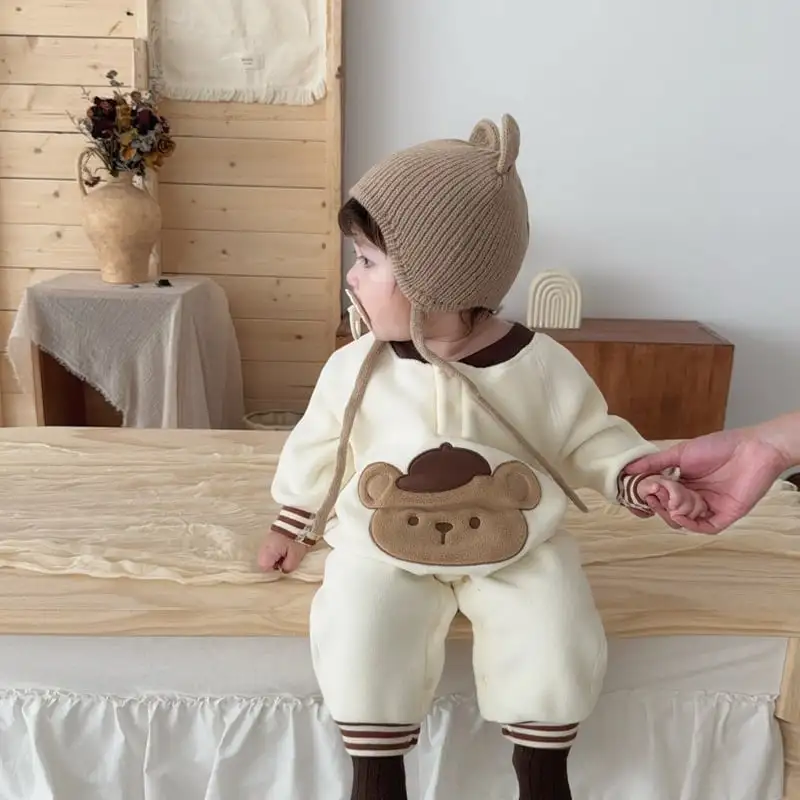 【66-100cm】ビッグベア暖かいロンパース