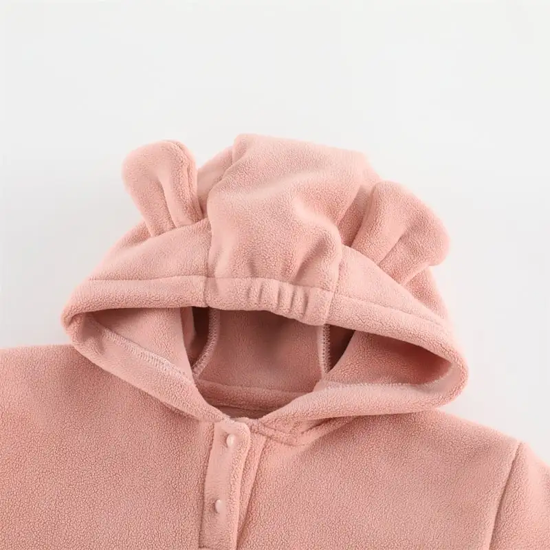 【66-100cm】フード付きペット柄ロンパース