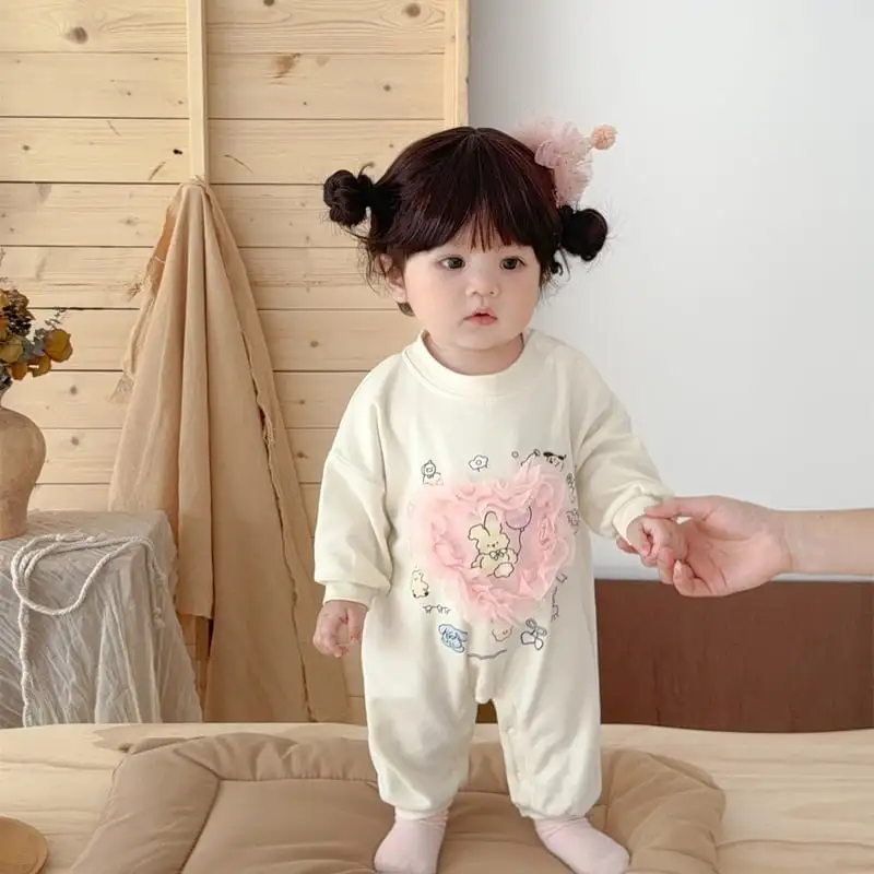 【66-90cm】キュートウサギロンパース