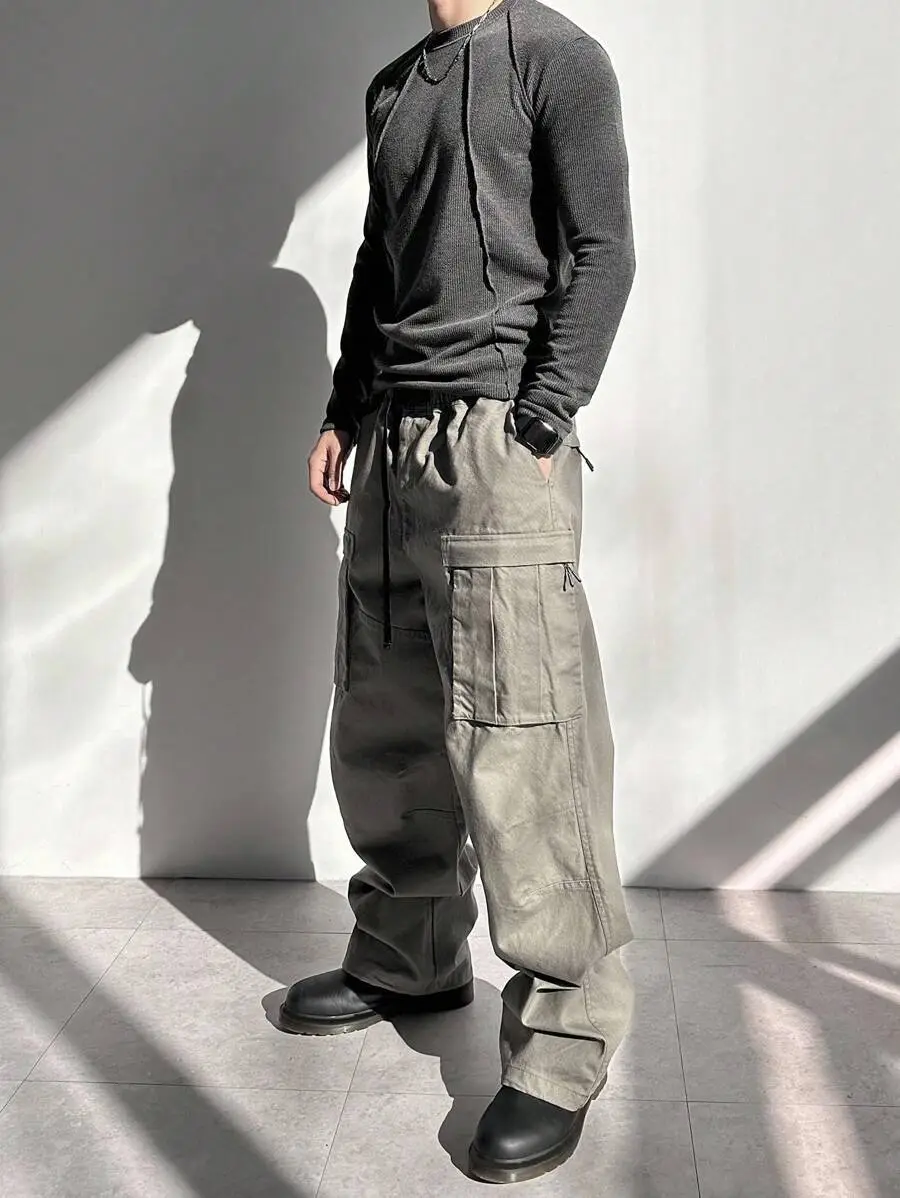 無地 フィッテッド テクスチャー生地 Tシャツ