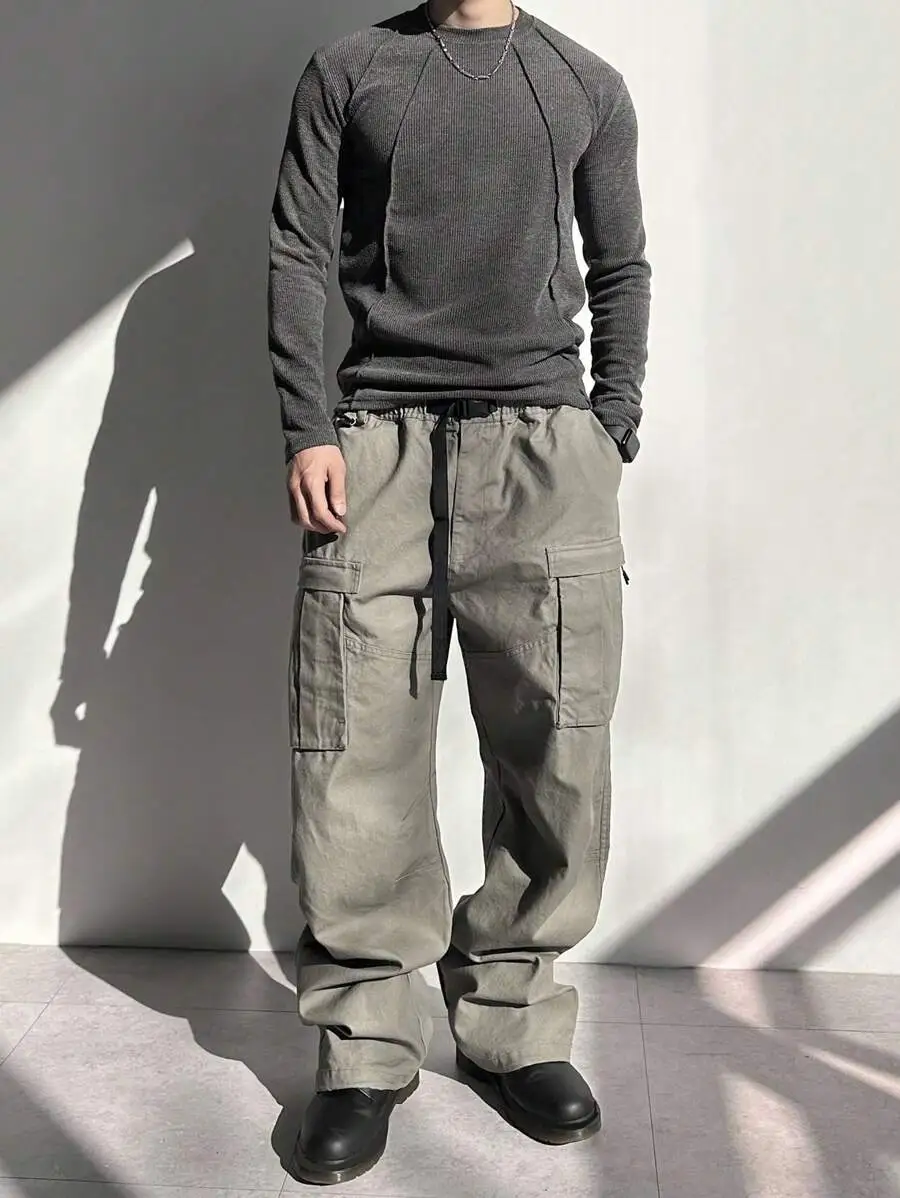 無地 フィッテッド テクスチャー生地 Tシャツ