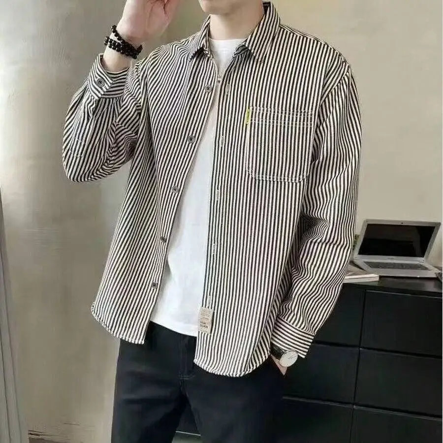 ストライプ ロング シャツ  オフィス カジュアル 通勤