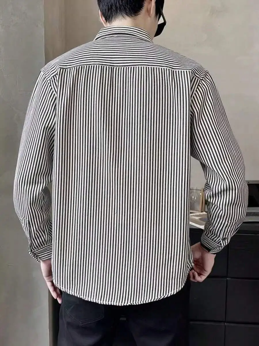 ストライプ ロング シャツ  オフィス カジュアル 通勤
