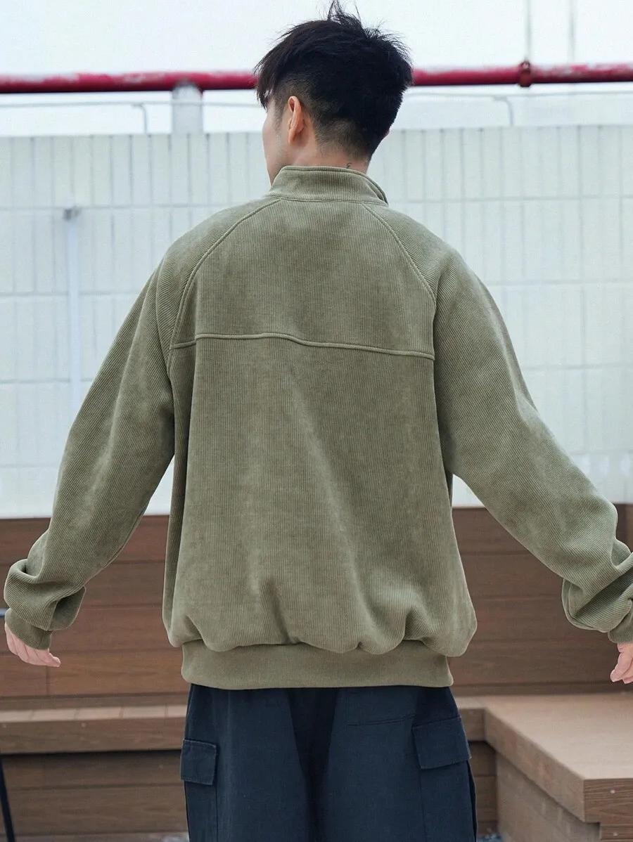 フロントジップ 長袖 シンプル カジュアル トップス