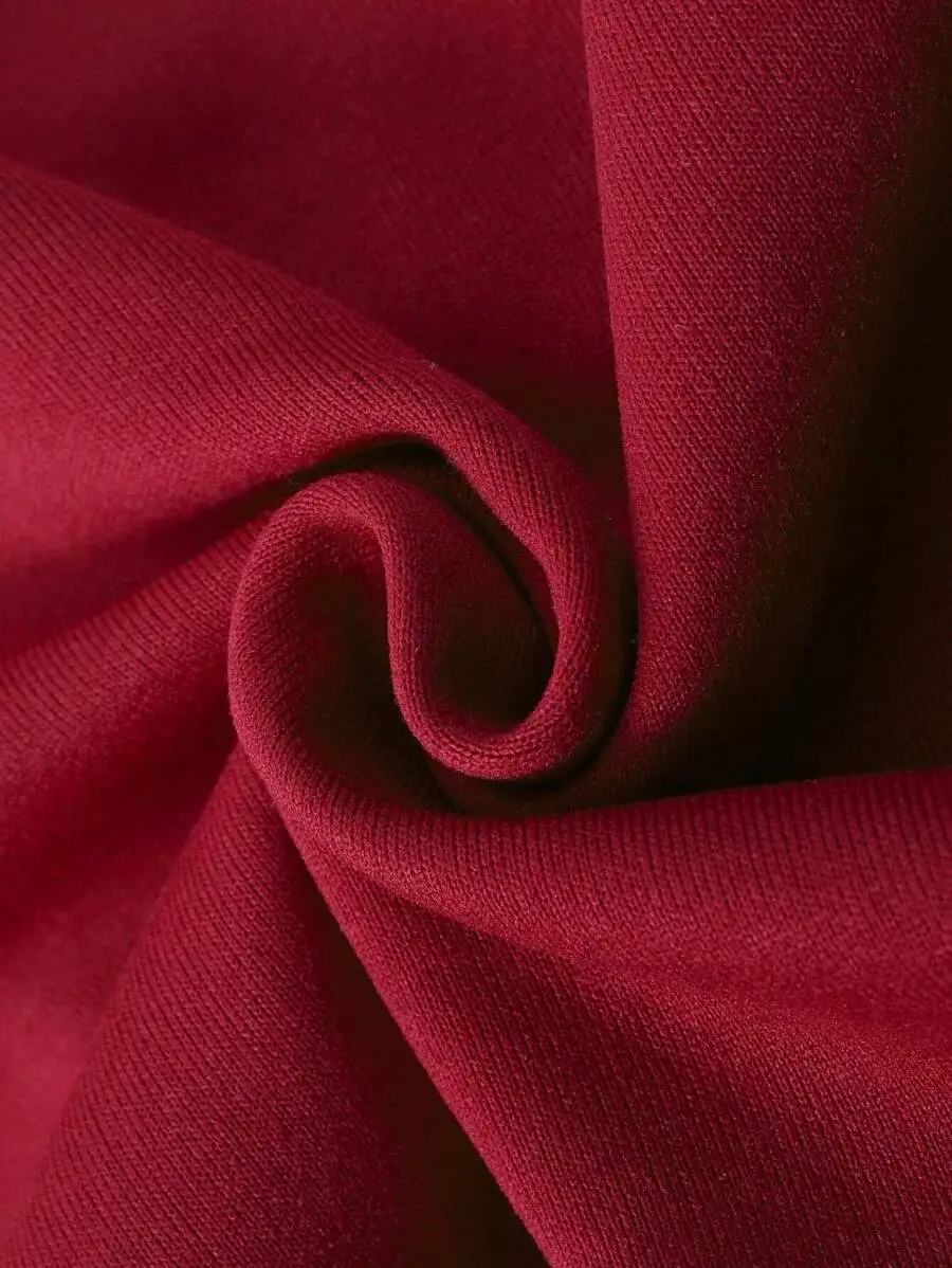 無地 ラウンドネック ドロップショルダー スウェットシャツ