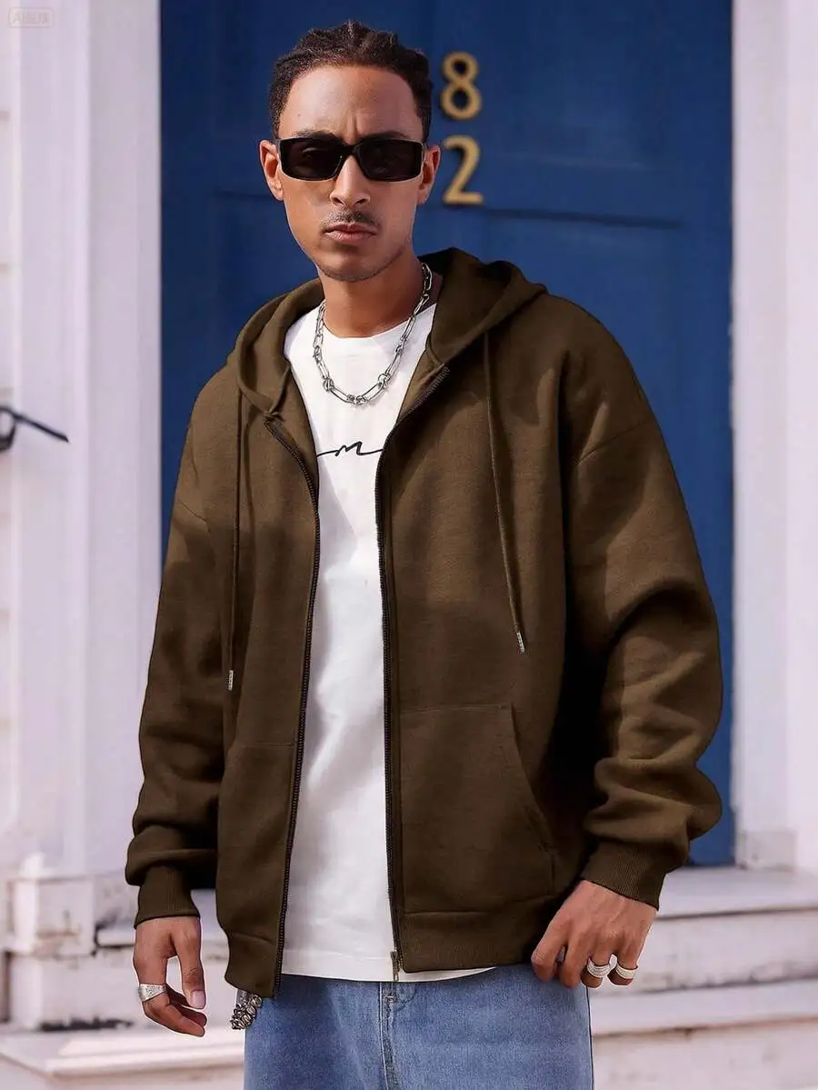 無地 カジュアル 日常着 長袖 フード付きス ウェットシャツ