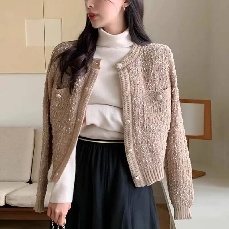 カーディガン ニットセーター シングルブレスト 気質満点