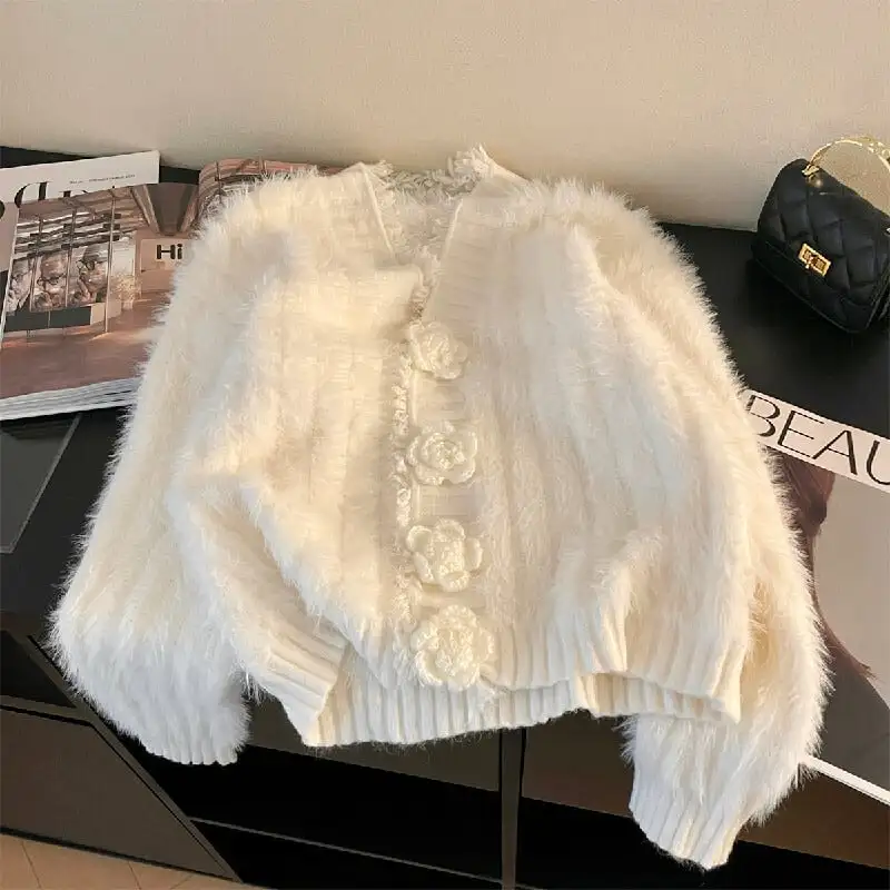 トップス セーター 2色展開 Vネック ふわふわ