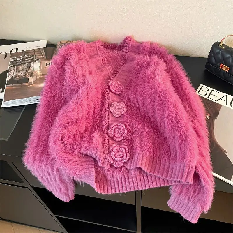 トップス セーター 2色展開 Vネック ふわふわ