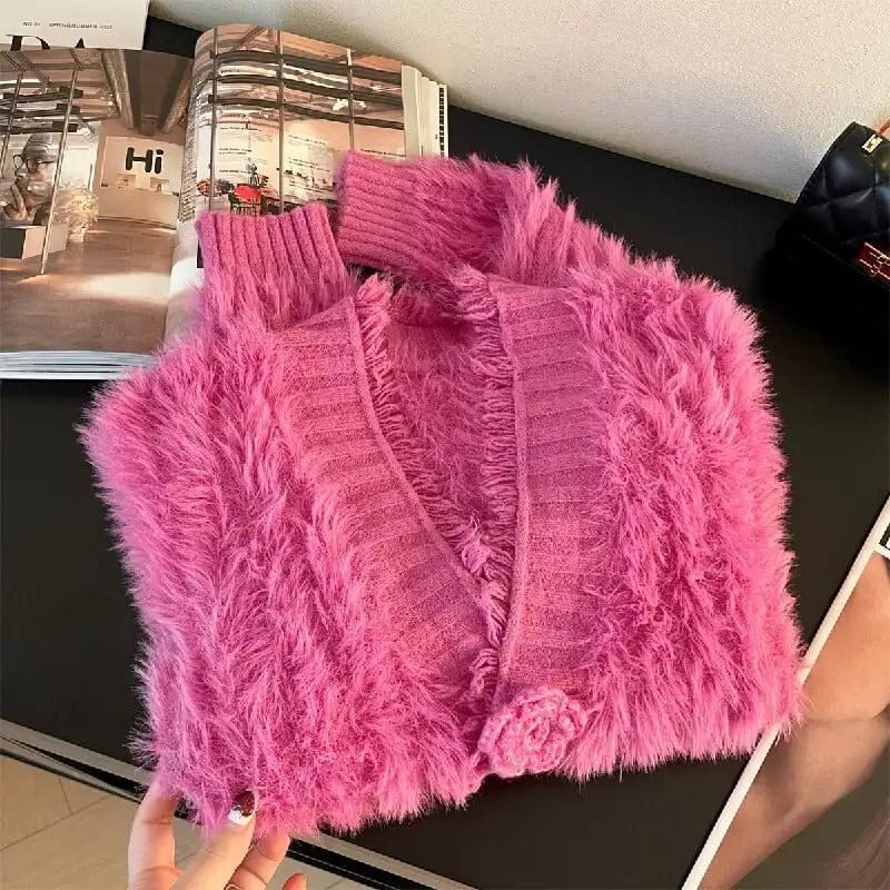 トップス セーター 2色展開 Vネック ふわふわ