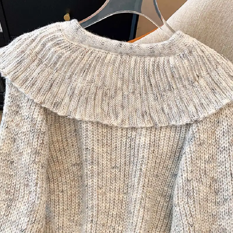 トップス セーター ニット 蝶結び シングルブレスト 長袖