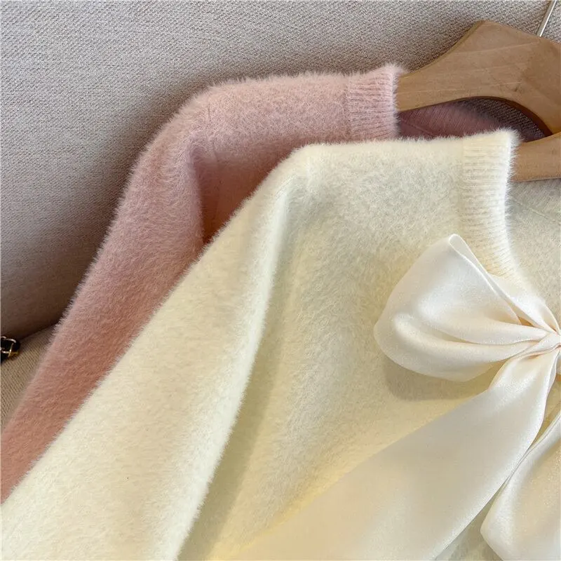 トップス セーター 2色展開 カーディガン 長袖 エレガント ピンク ベージュ S M L XL