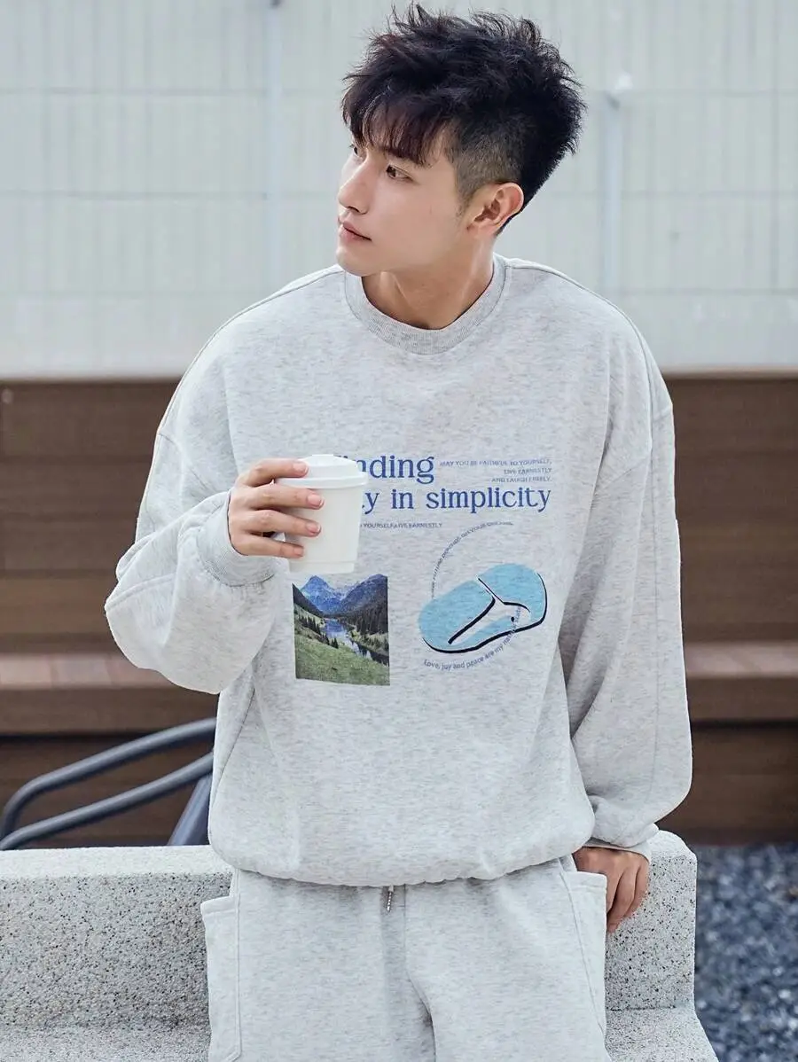 文字プリント スウェットシャツ セット