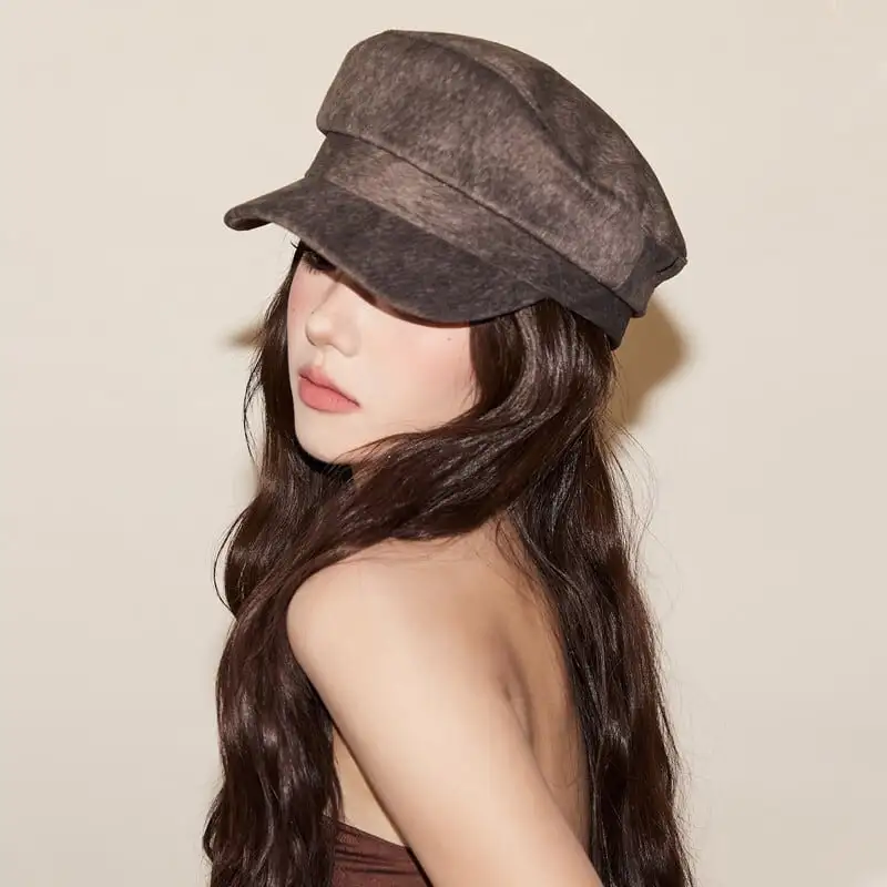 3colors 帽子 ベレー帽 ヒョウ柄 ニューボーイハット ガール