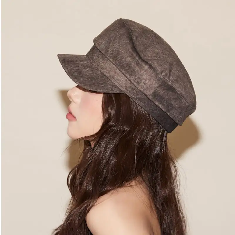 3colors 帽子 ベレー帽 ヒョウ柄 ニューボーイハット ガール