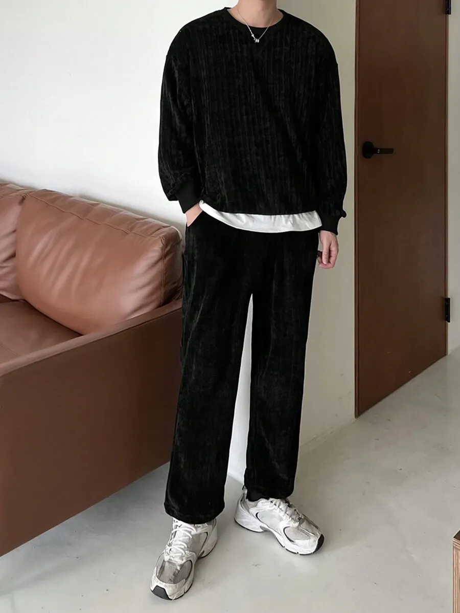 セット 無地 クルーネック スウェットシャツ スウェットパンツ