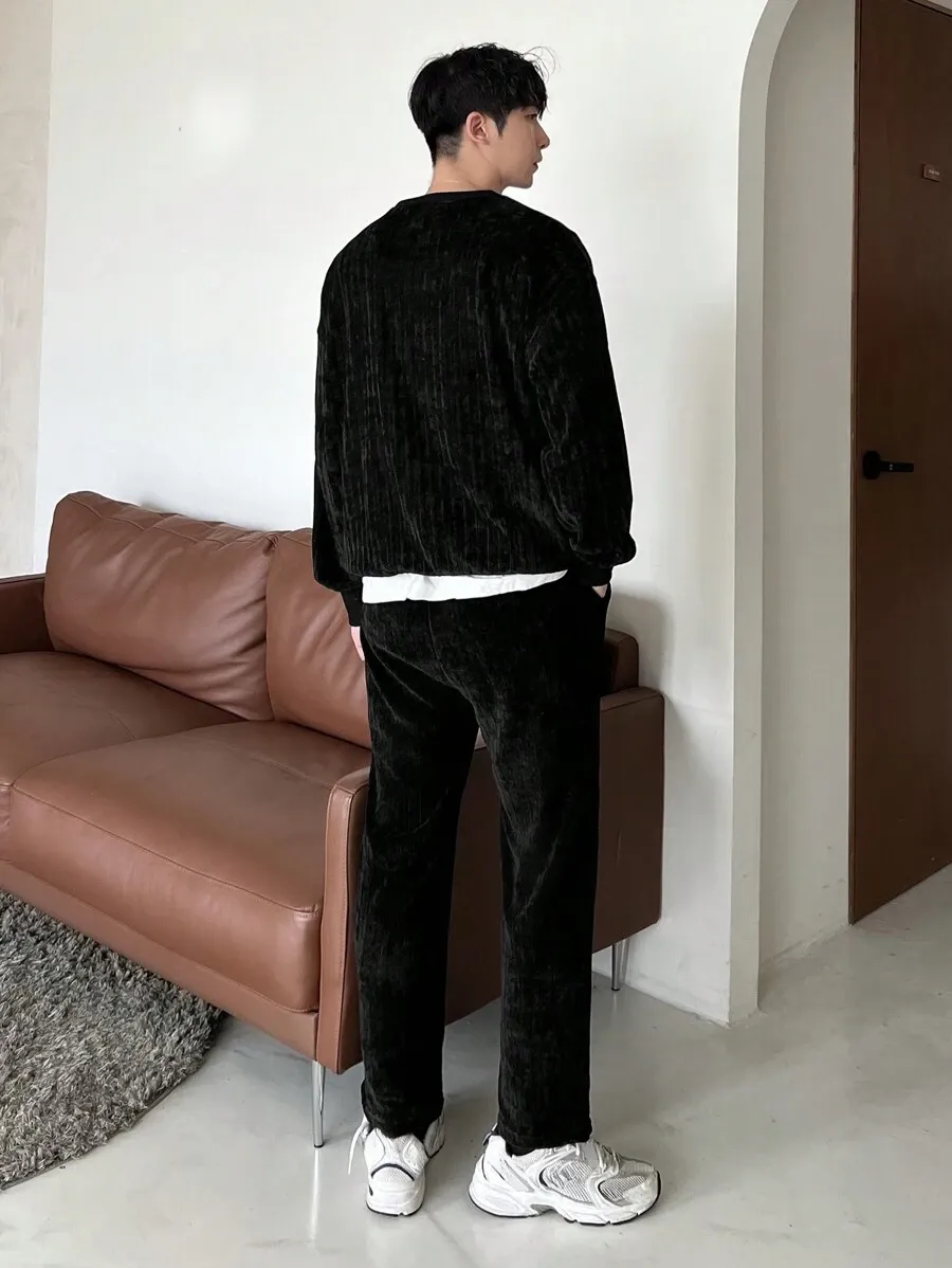 セット 無地 クルーネック スウェットシャツ スウェットパンツ