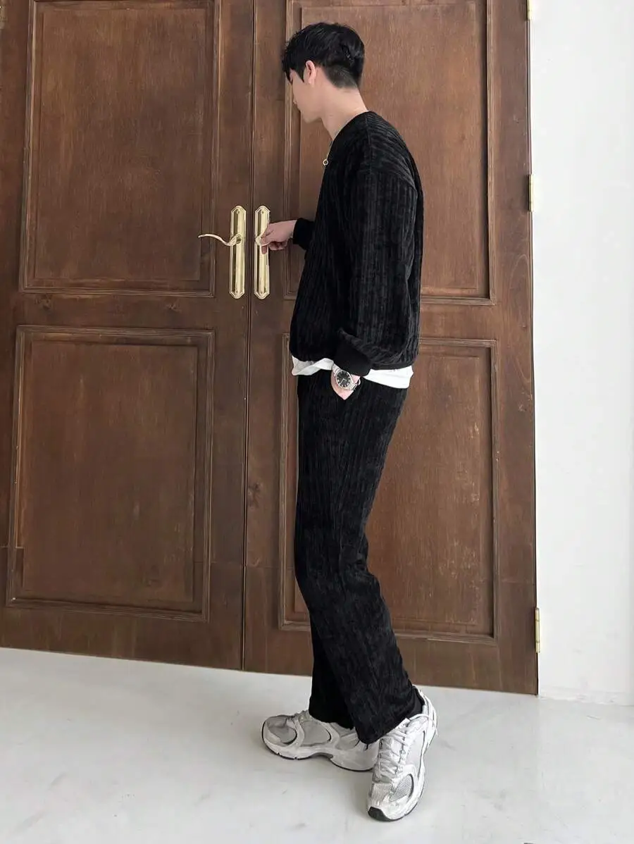 セット 無地 クルーネック スウェットシャツ スウェットパンツ