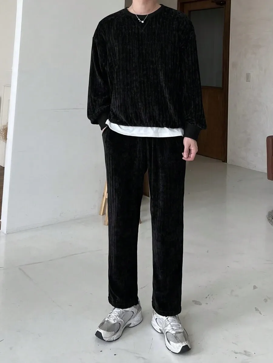 セット 無地 クルーネック スウェットシャツ スウェットパンツ