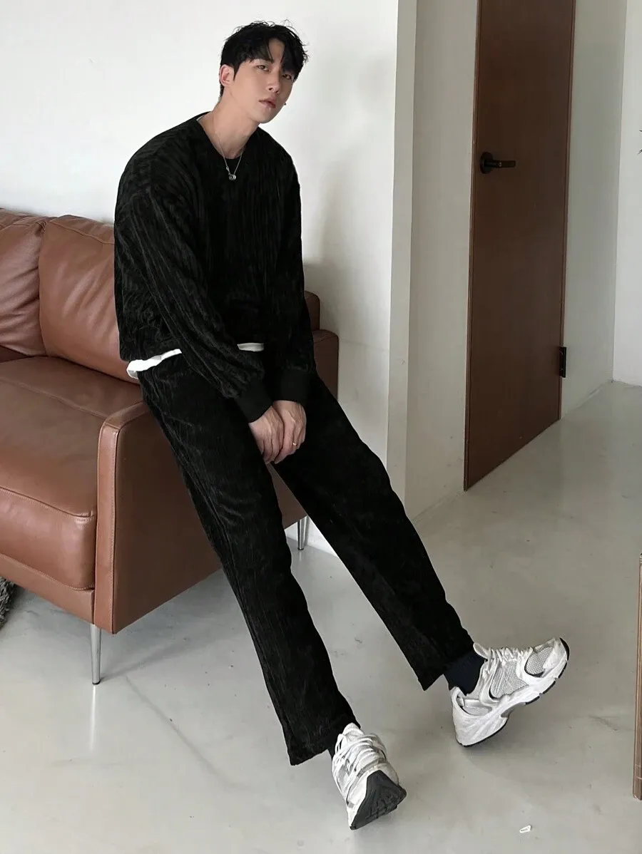 セット 無地 クルーネック スウェットシャツ スウェットパンツ