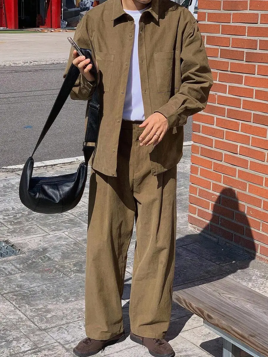 コーデュロイ カジュアルスーツジャケット メンズ 通勤スタイル