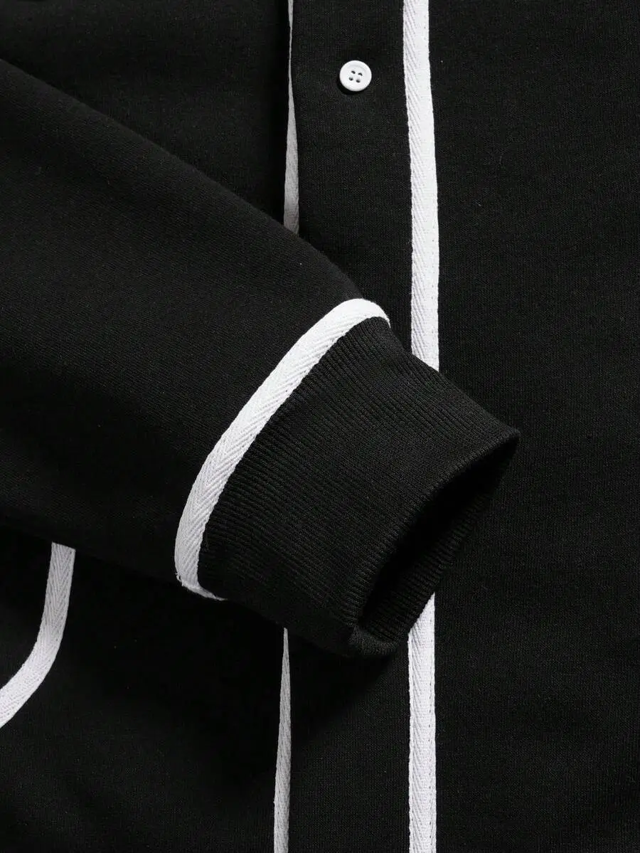 ルーズフィット コントラスト ジャケット ワイドレッグパンツ 2点セット