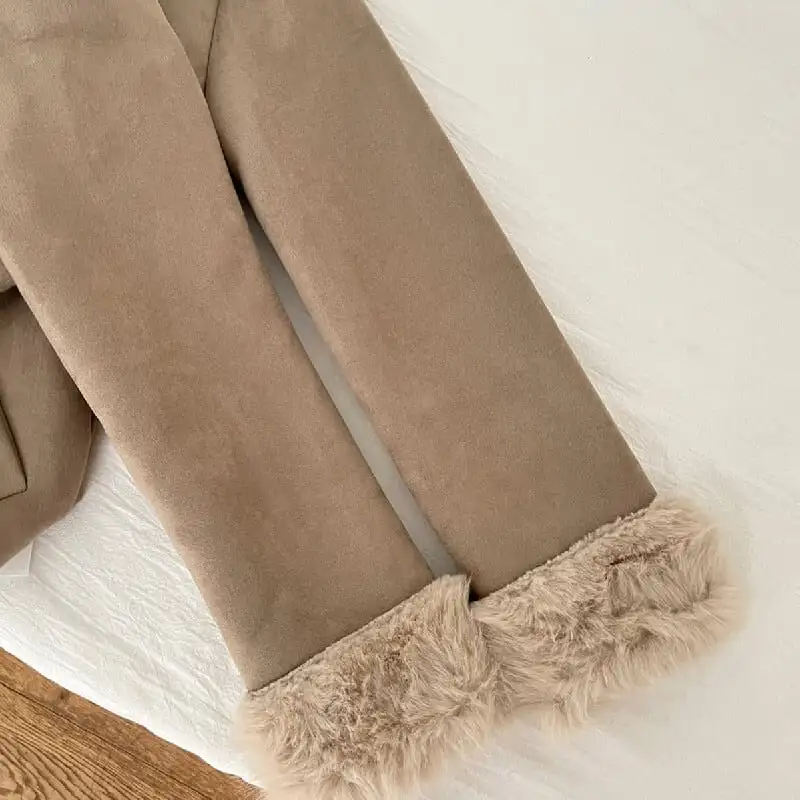 アウター コート シングルブレスト 暖かい フェミニン ブラウン