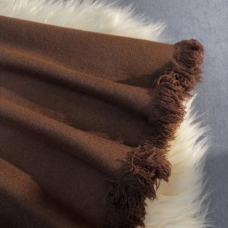 4colors スカート マーメイド ニット フリンジ ホワイト ベージュ ブラック コーヒー色