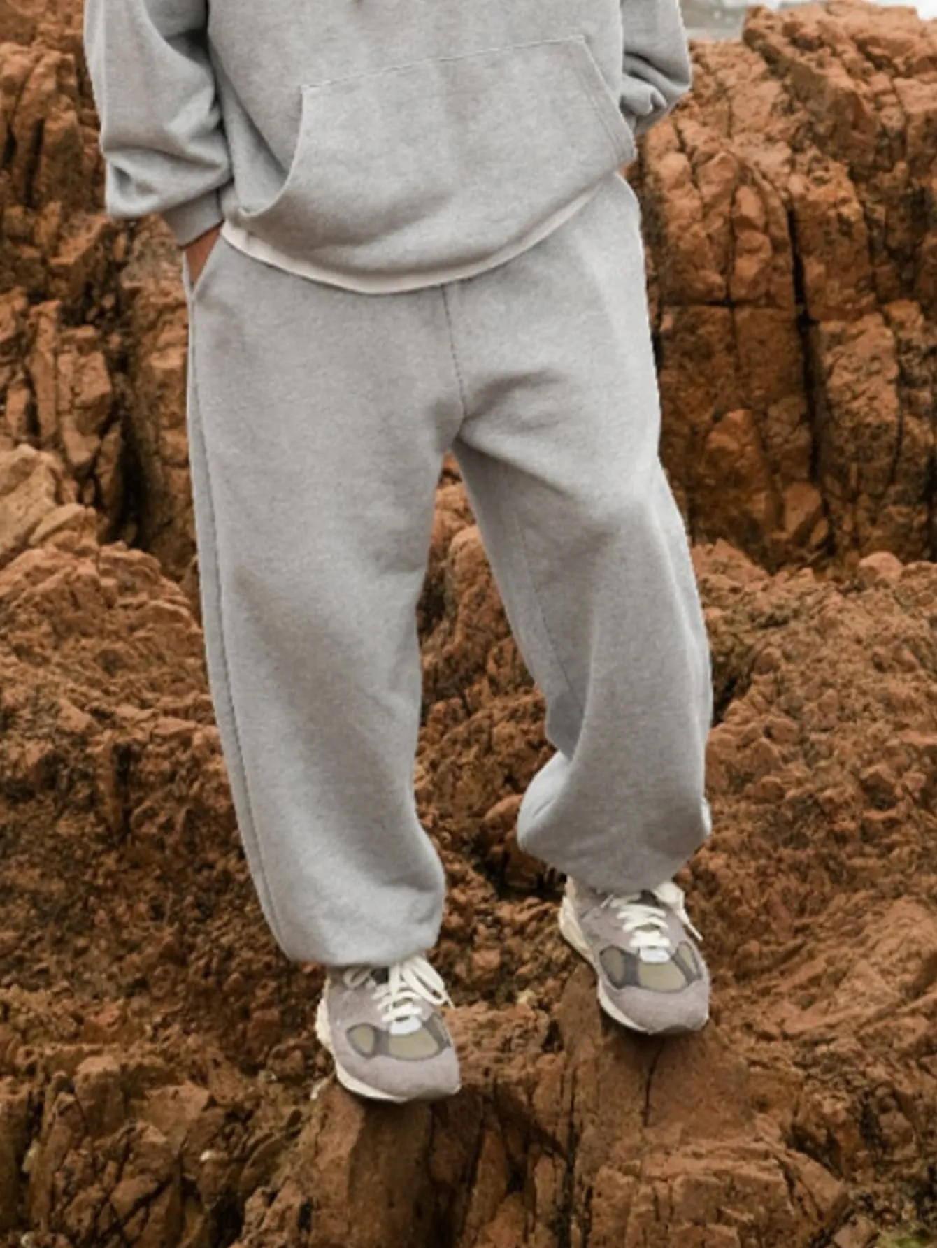 ルーズフィット 無地  ゆとり ジョガーパンツ  スウェットパンツ