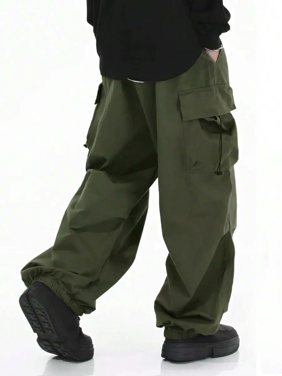 カジュアル  ルーズ  ワイドレッグ カップル アウトドア ストリートストレートパンツ