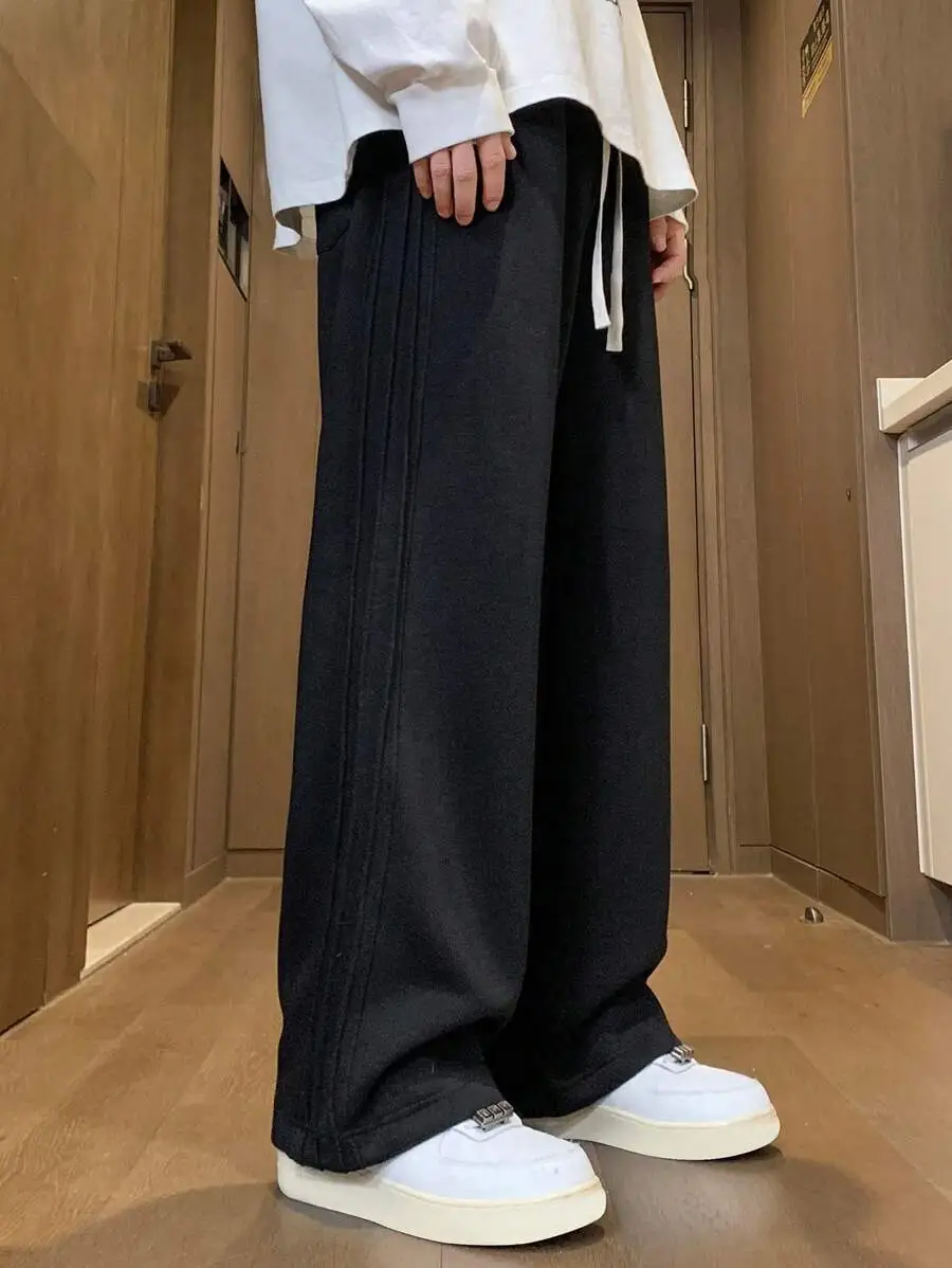 メンズ カジュアル ルーズ ストレートレッグ パンツ、秋用