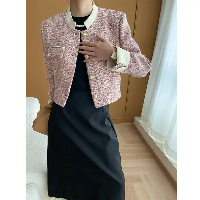 アウター ジャケット 配色 シングルブレスト 長袖 おしゃれ