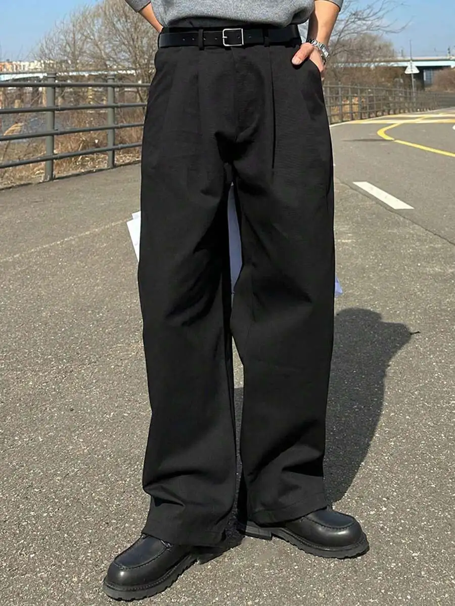 メンズ カジュアル 無地 通勤 パンツ