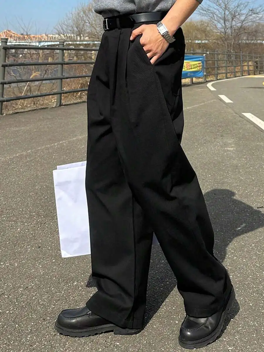 メンズ カジュアル 無地 通勤 パンツ