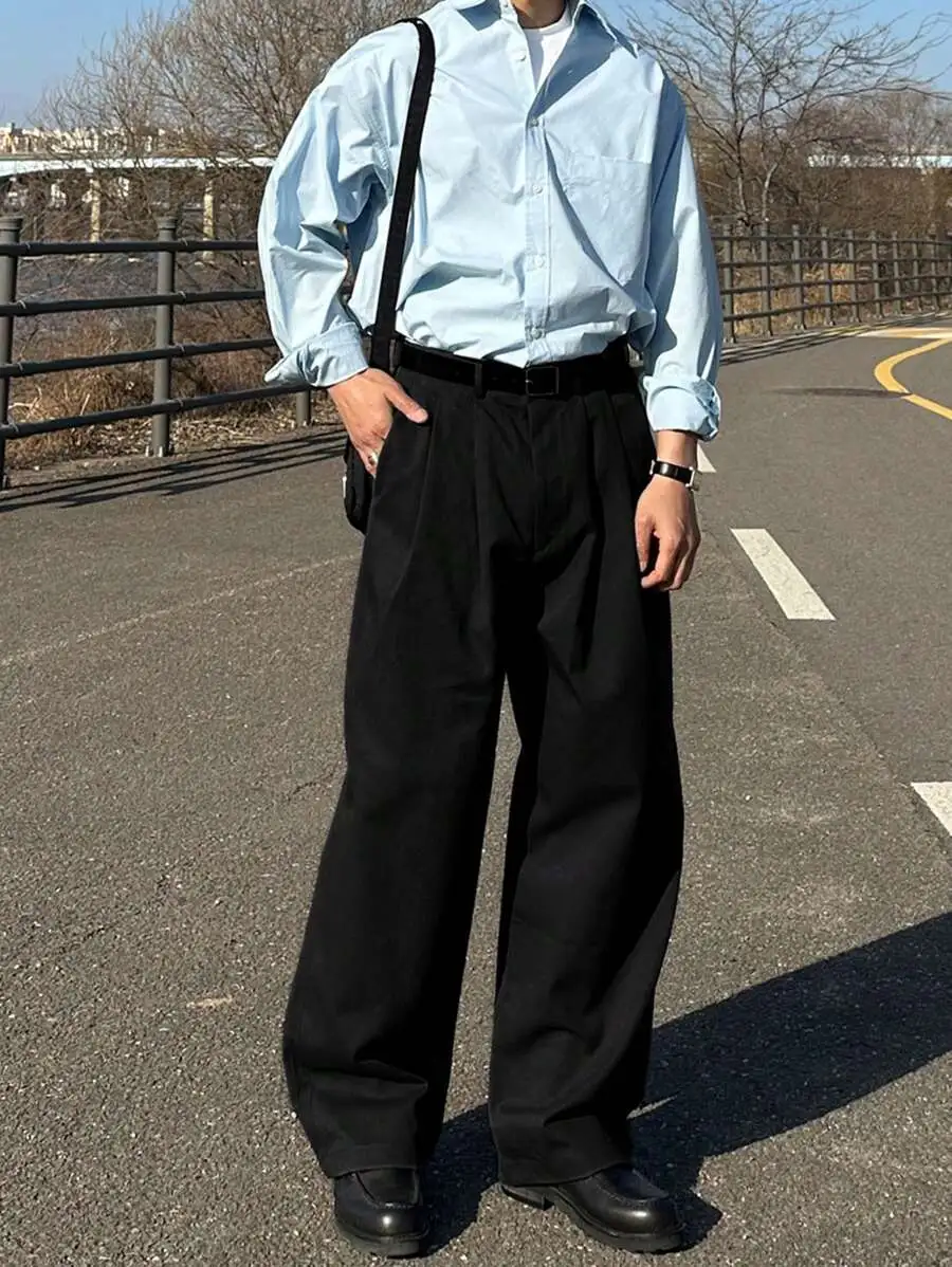 メンズ カジュアル 無地 通勤 パンツ