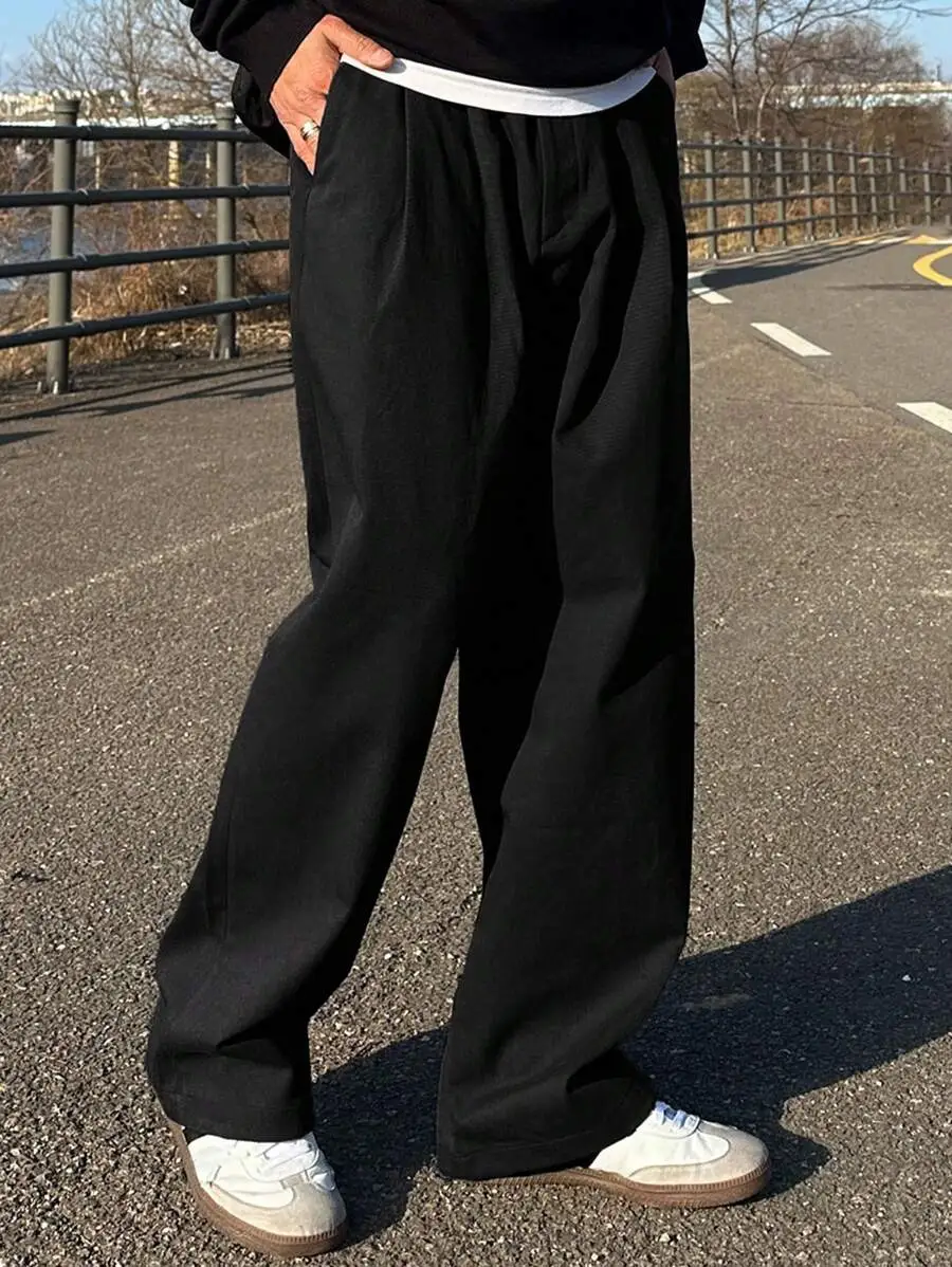 メンズ カジュアル 無地 通勤 パンツ