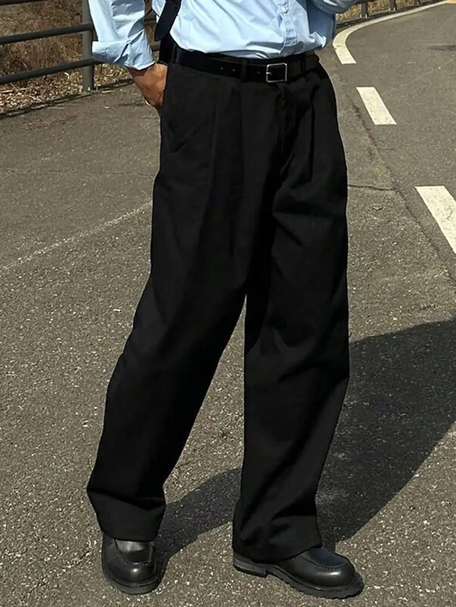 メンズ カジュアル 無地 通勤 パンツ