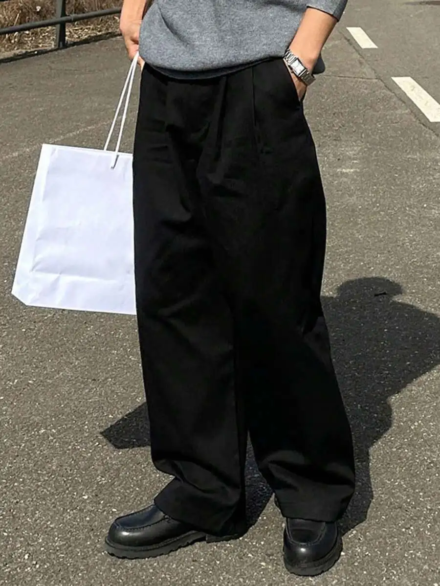 メンズ カジュアル 無地 通勤 パンツ