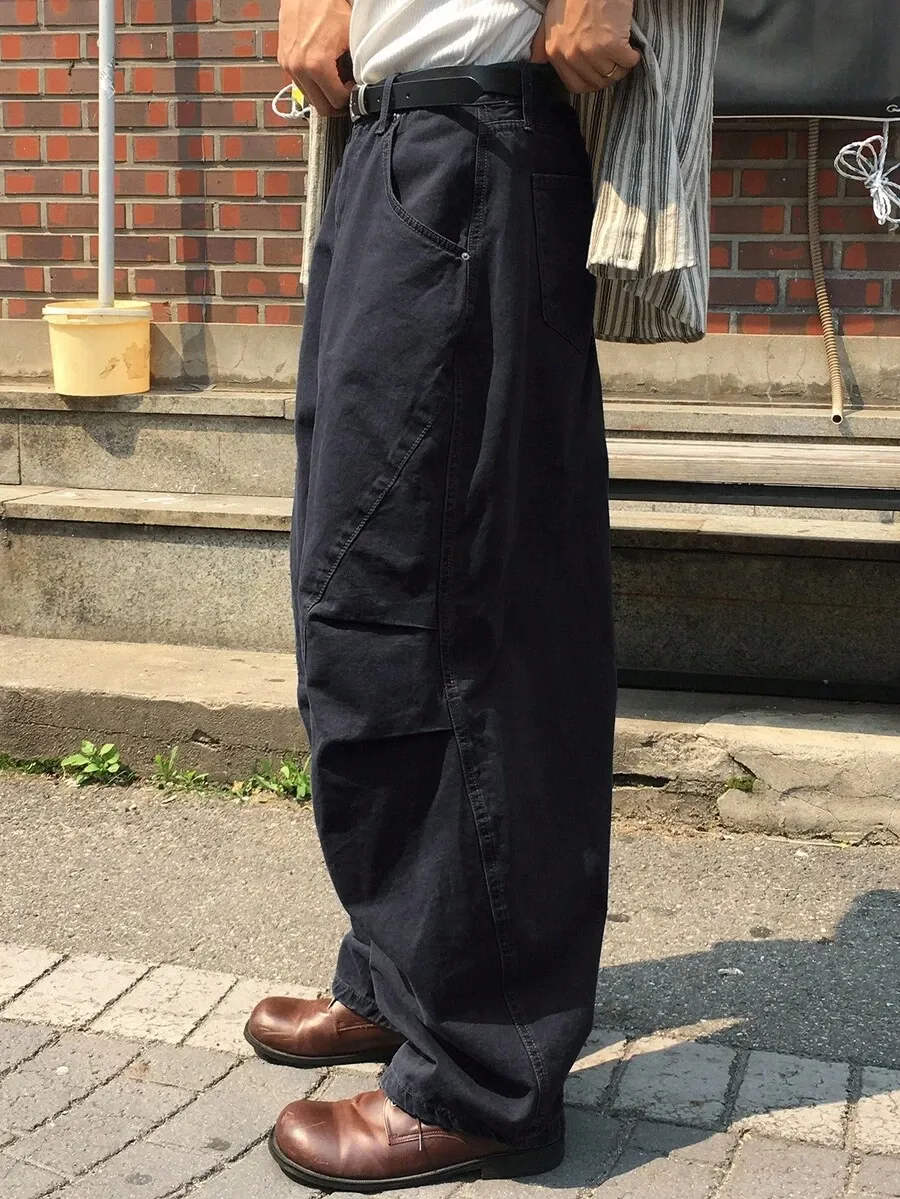 プリーツデザイン ルーズフィット フレアパンツ