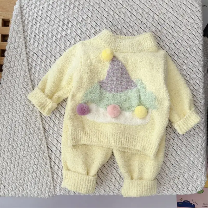 【66-100cm】可愛いカラーバリもこもこセットアップ