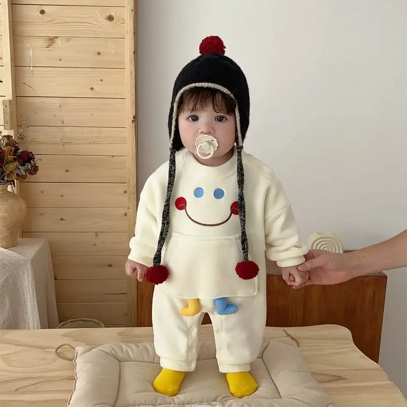 【66-100cm】スマイルポケット付きロンパース