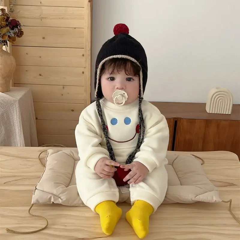 【66-100cm】スマイルポケット付きロンパース