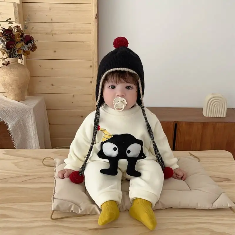 【66-100cm】スマイルポケット付きロンパース